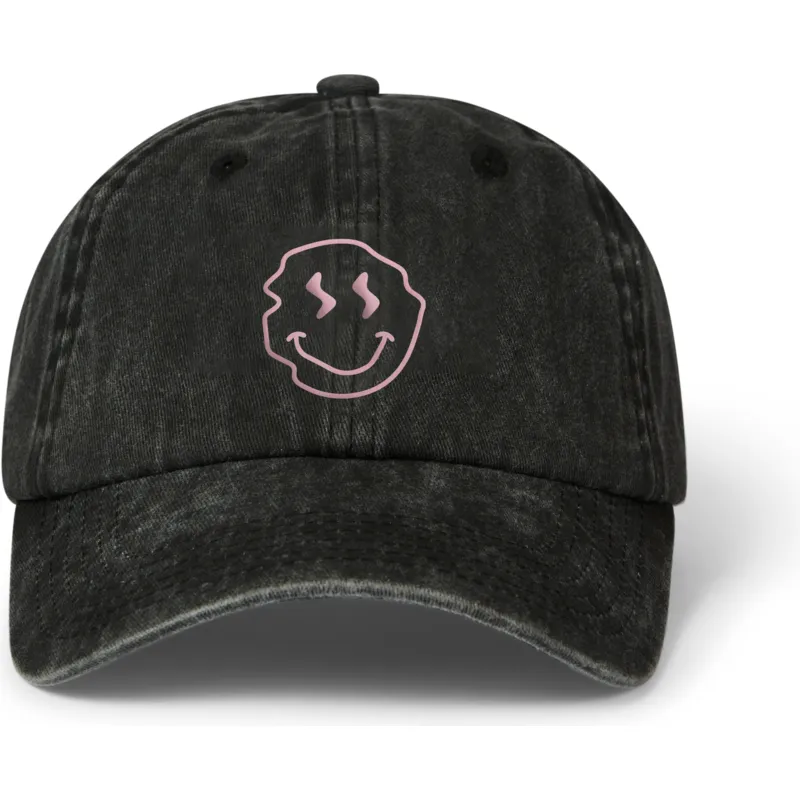 cepur-izliekta-melns-regulejama-lente-smiley-washed-no-pica-pica
