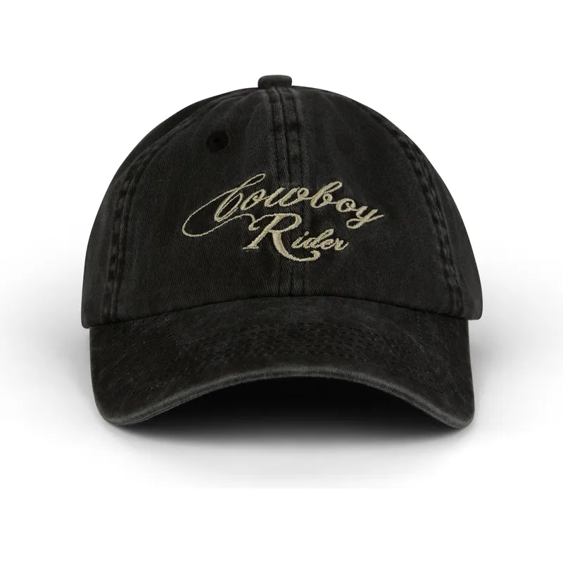 cepur-izliekta-melns-regulejama-lente-cowboy-rider-washed-no-pica-pica