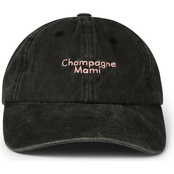 Czarna zakrzywiona czapka regulowana Champagne Mami Washed od Pica Pica