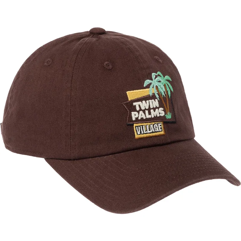brazowa-regulowana-czapka-z-zakrzywionym-daszkiem-twin-palms-village-ballpark-od-american-needle