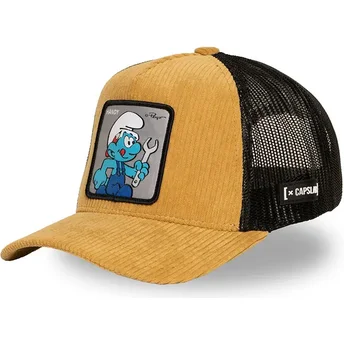 Cepur izliekta truckeris brūns snapback SMU HANDY Meistars Smurfs Zīlīši no Capslab