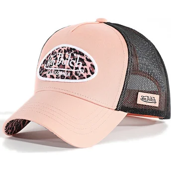 Czapka trucker różowa i w panterkę LOLE od Von Dutch