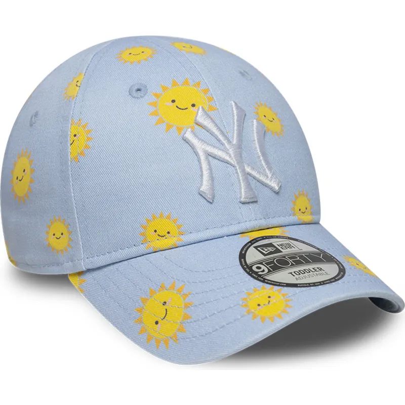 casquette-courbee-bleue-ajustable-pour-enfant-9forty-summer-all-over-print-new-york-yankees-mlb-new-era