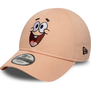 New Era Curved Brim Youth Patrick Star 9FORTY Face SpongeBob SquarePants Pink Adjustable Cap