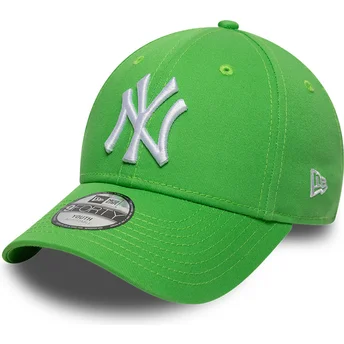 Grüne gebogene verstellbare Kappe für Kinder 9FORTY Essential von New York Yankees MLB von New Era