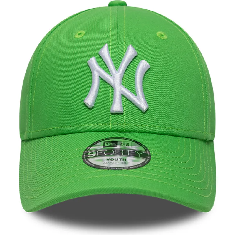 new-era-curved-brim-youth-9forty-essential-new-york-yankees-mlb-green-adjustable-cap