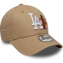 new-era-curved-brim-youth-9forty-icon-los-angeles-dodgers-mlb-beige-adjustable-cap