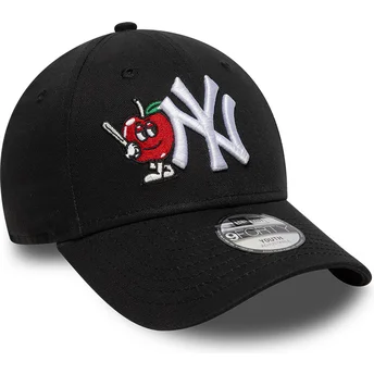 Gorra curva negra ajustable para niño 9FORTY Icon de New York Yankees MLB de New Era