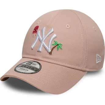Różowa regulowana czapka z daszkiem dla chłopca 9FORTY Summer Icon New York Yankees MLB New Era