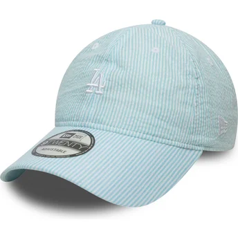Cap izliekta blue adjustable strap 9TWENTY Seersucker no Los Angeles Dodgers MLB no New Era
