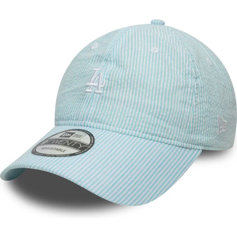 cap-izliekta-blue-adjustable-strap-9twenty-seersucker-no-los-angeles-dodgers-mlb-no-new-era