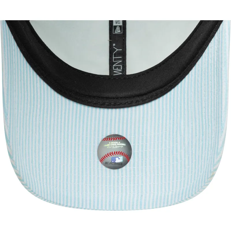 cap-izliekta-blue-adjustable-strap-9twenty-seersucker-no-los-angeles-dodgers-mlb-no-new-era