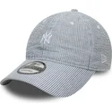 cap-izliekta-navy-blue-adjustable-strap-9twenty-seersucker-no-new-york-yankees-mlb-no-new-era