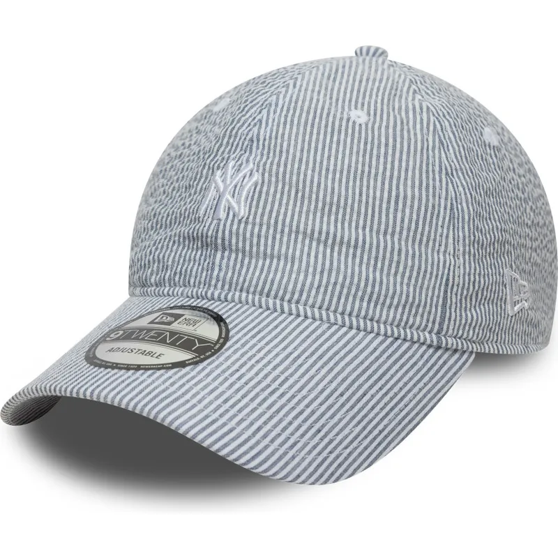 cap-izliekta-navy-blue-adjustable-strap-9twenty-seersucker-no-new-york-yankees-mlb-no-new-era