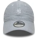 cap-izliekta-navy-blue-adjustable-strap-9twenty-seersucker-no-new-york-yankees-mlb-no-new-era
