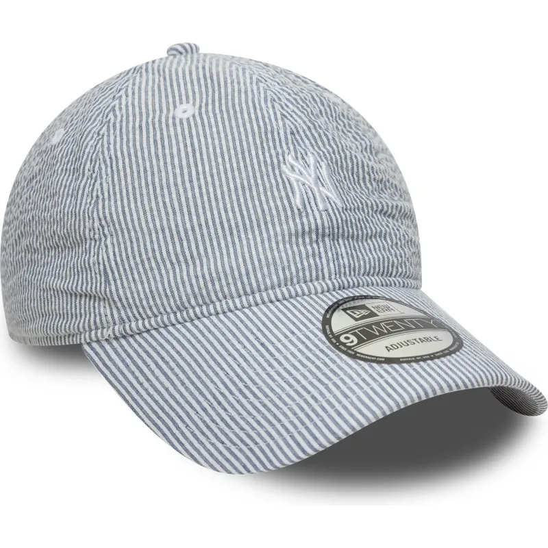 cap-izliekta-navy-blue-adjustable-strap-9twenty-seersucker-no-new-york-yankees-mlb-no-new-era