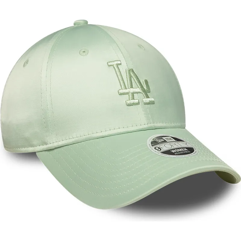 cap-izliekta-green-adjustable-strap-9forty-bow-back-satin-no-los-angeles-dodgers-mlb-no-new-era