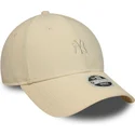 casquette-courbee-beige-ajustable-pour-femme-9forty-mini-cord-new-york-yankees-mlb-new-era