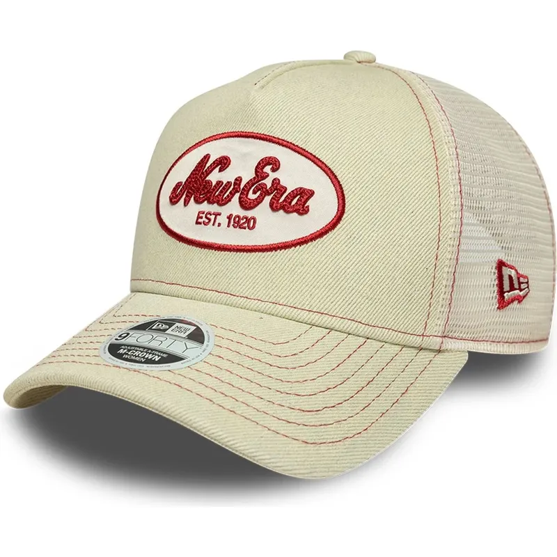 casquette-trucker-beige-pour-femme-9forty-m-crown-a-frame-new-era