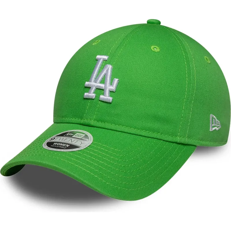 casquette-courbee-verte-ajustable-pour-femme-9twenty-league-essential-midi-los-angeles-dodgers-mlb-new-era