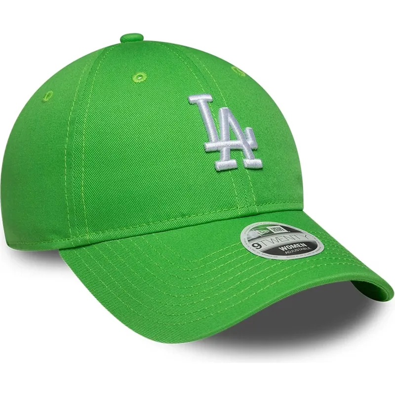 grune-verstellbare-curved-cap-fur-damen-9twenty-league-essential-midi-der-los-angeles-dodgers-mlb-von-new-era