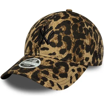 Cap izliekta leopard adjustable strap negro 9TWENTY Leopard no New York Yankees MLB no New Era