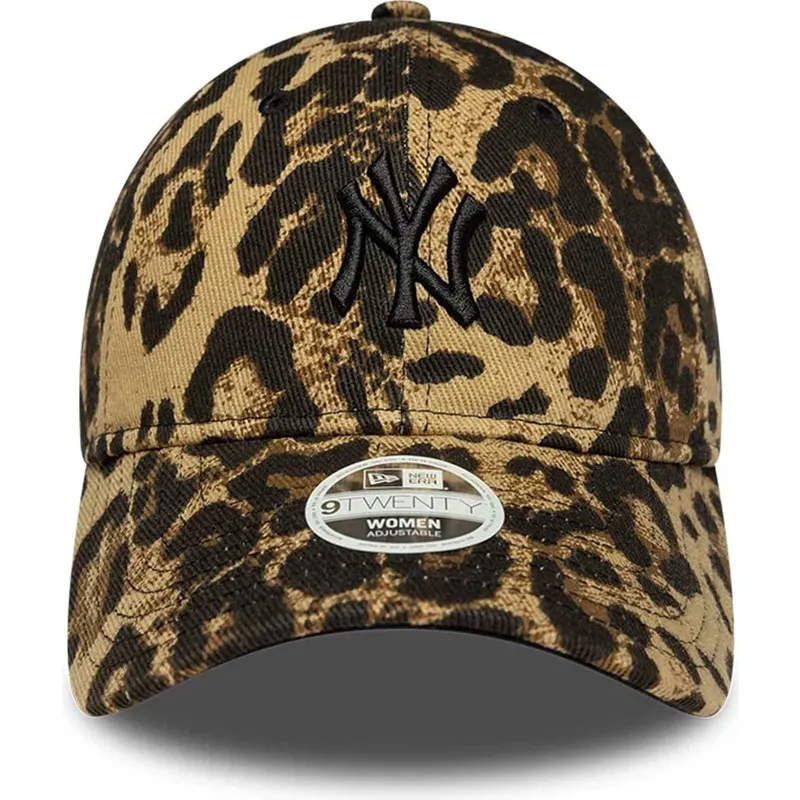 casquette-courbee-leopard-ajustable-avec-logo-noir-pour-femme-9twenty-lionpard-new-york-yankees-mlb-new-era