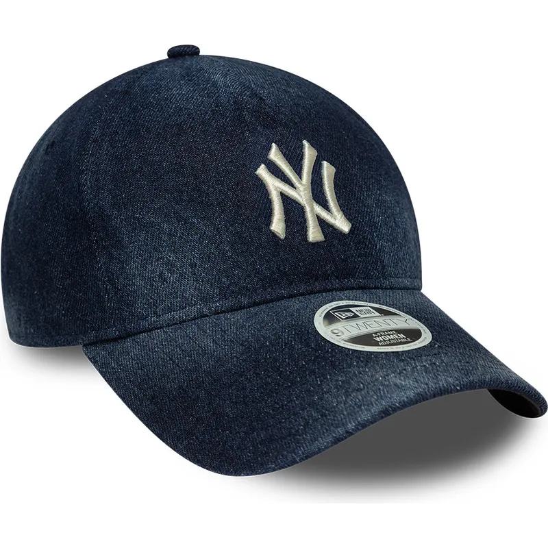 cepur-izliekta-tumsi-zils-regulejama-lente-9twenty-a-frame-denim-no-new-york-yankees-mlb-no-new-era