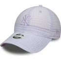cap-izliekta-violet-adjustable-strap-9twenty-seersucker-no-new-york-yankees-mlb-no-new-era