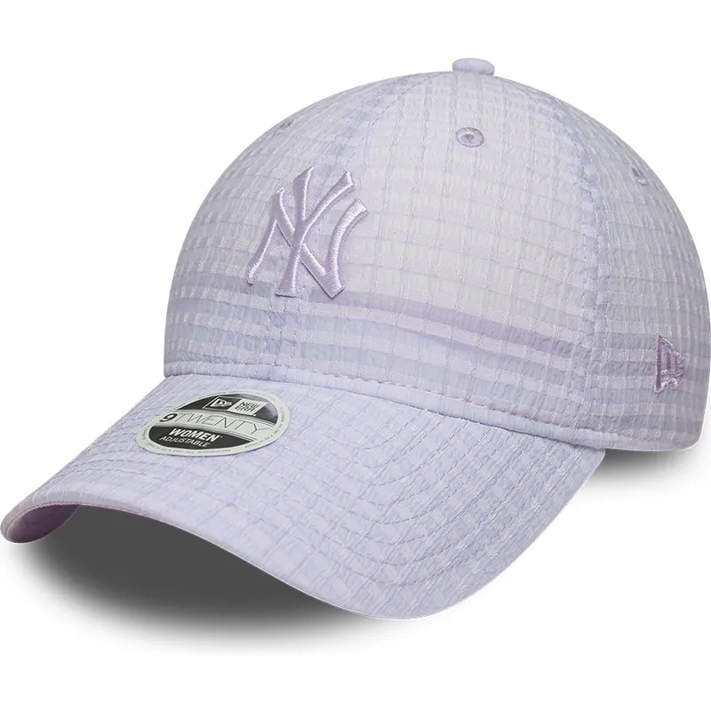 cap-izliekta-violet-adjustable-strap-9twenty-seersucker-no-new-york-yankees-mlb-no-new-era
