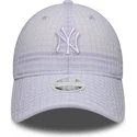 cap-izliekta-violet-adjustable-strap-9twenty-seersucker-no-new-york-yankees-mlb-no-new-era