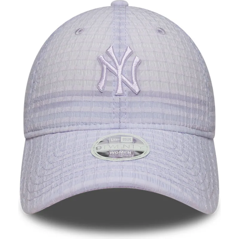 cap-izliekta-violet-adjustable-strap-9twenty-seersucker-no-new-york-yankees-mlb-no-new-era