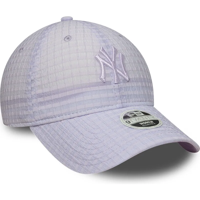cap-izliekta-violet-adjustable-strap-9twenty-seersucker-no-new-york-yankees-mlb-no-new-era