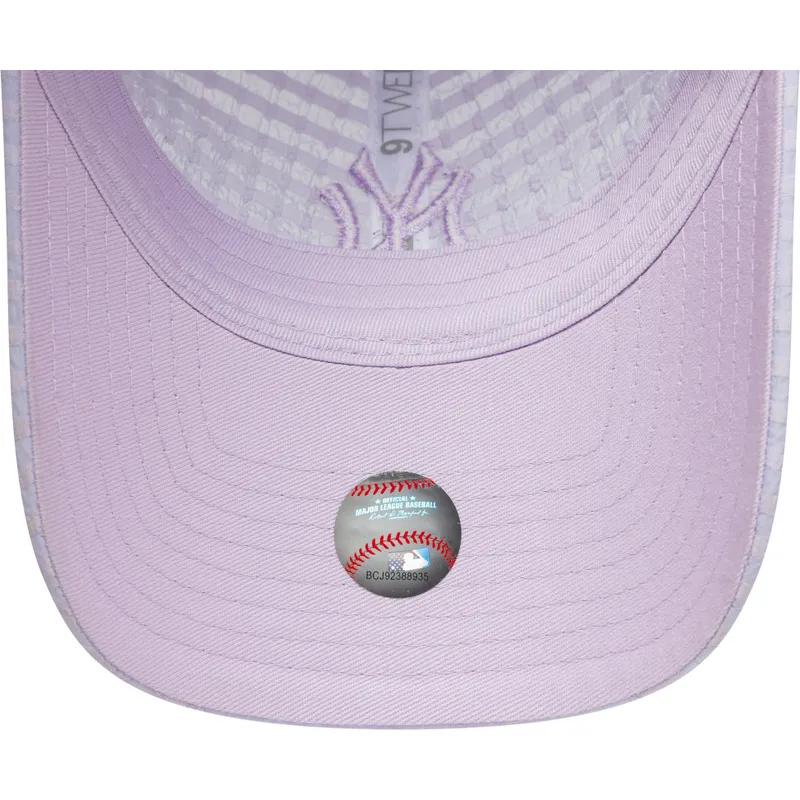 cap-izliekta-violet-adjustable-strap-9twenty-seersucker-no-new-york-yankees-mlb-no-new-era