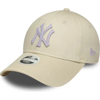 Cepur izliekta bēšs regulējams 9FORTY Metallic no New York Yankees MLB no New Era