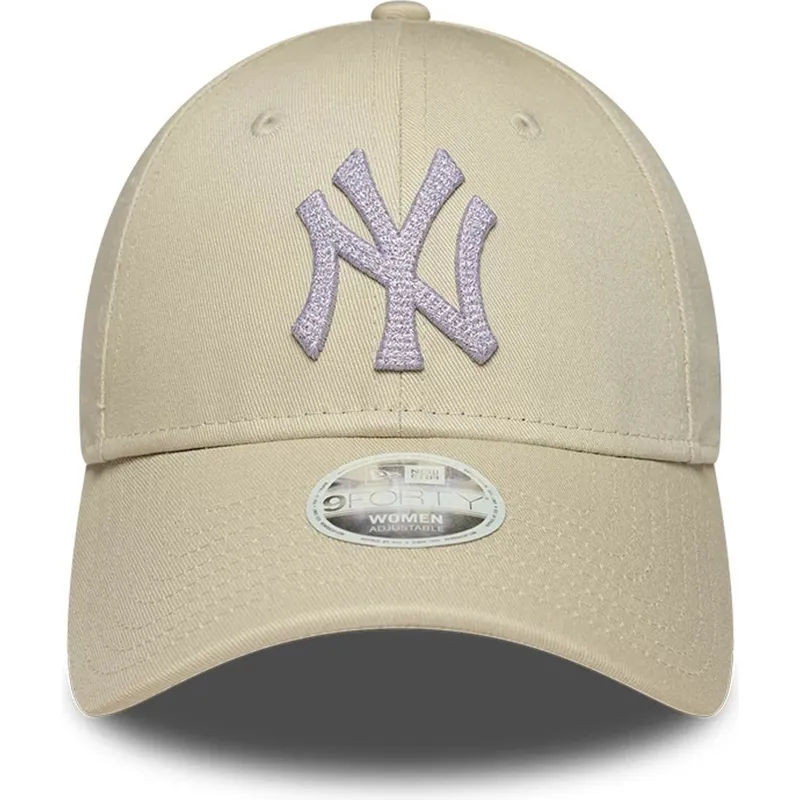 cap-izliekta-beige-adjustable-strap-9forty-metallic-no-new-york-yankees-mlb-no-new-era