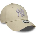 cap-izliekta-beige-adjustable-strap-9forty-metallic-no-new-york-yankees-mlb-no-new-era