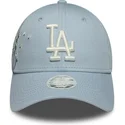 casquette-courbee-bleue-ajustable-pour-femme-9forty-floral-icon-los-angeles-dodgers-mlb-new-era