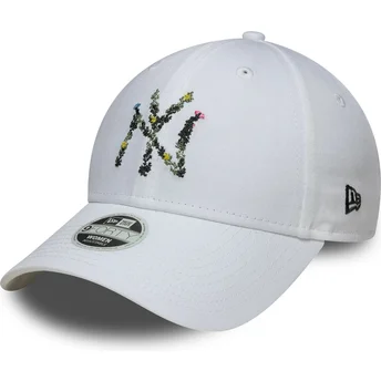 Cepur izliekta balts regulējams 9FORTY Floral Infill no New York Yankees MLB no New Era