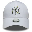 cepur-izliekta-balts-regulejama-lente-9forty-floral-infill-no-new-york-yankees-mlb-no-new-era