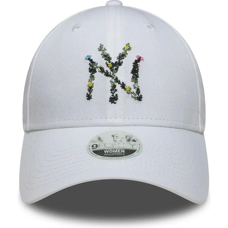 new-era-curved-brim-women-9forty-floral-infill-new-york-yankees-mlb-white-adjustable-cap