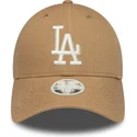 cap-izliekta-brown-adjustable-strap-9forty-linen-no-los-angeles-dodgers-mlb-no-new-era