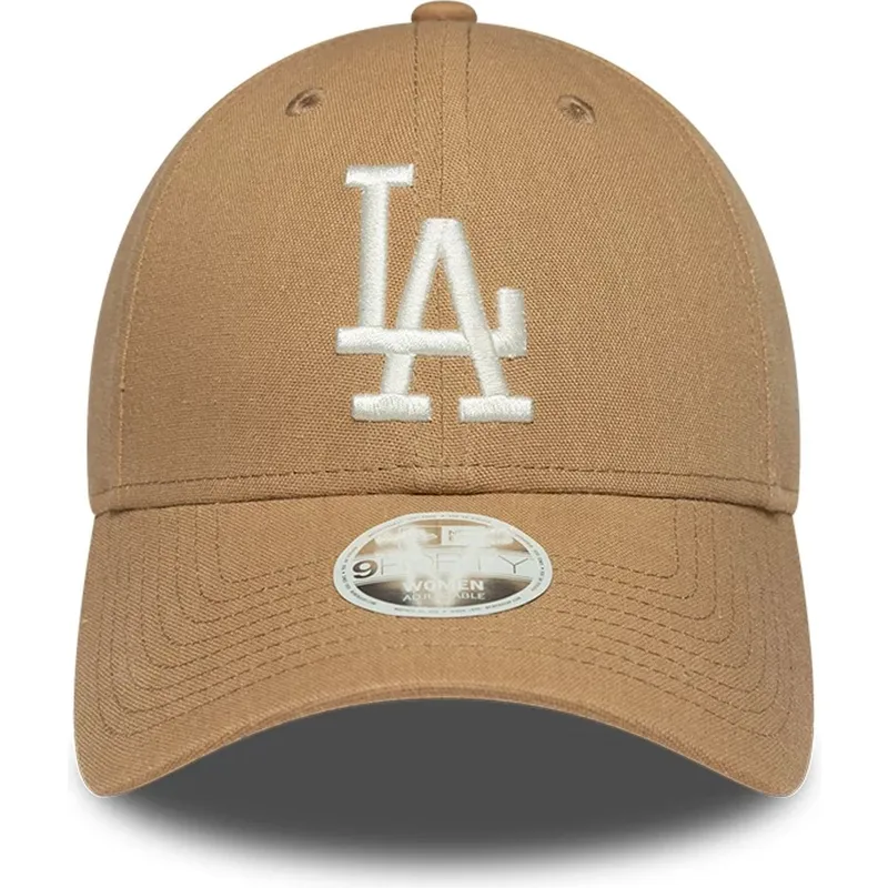 cap-izliekta-brown-adjustable-strap-9forty-linen-no-los-angeles-dodgers-mlb-no-new-era