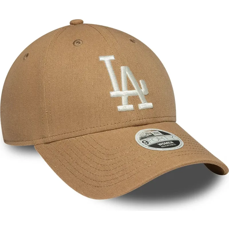 cap-izliekta-brown-adjustable-strap-9forty-linen-no-los-angeles-dodgers-mlb-no-new-era