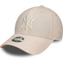 cap-izliekta-pink-adjustable-strap-claro-9forty-linen-no-new-york-yankees-mlb-no-new-era