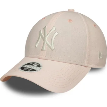 Cap izliekta pink adjustable strap claro 9FORTY Linen no New York Yankees MLB no New Era
