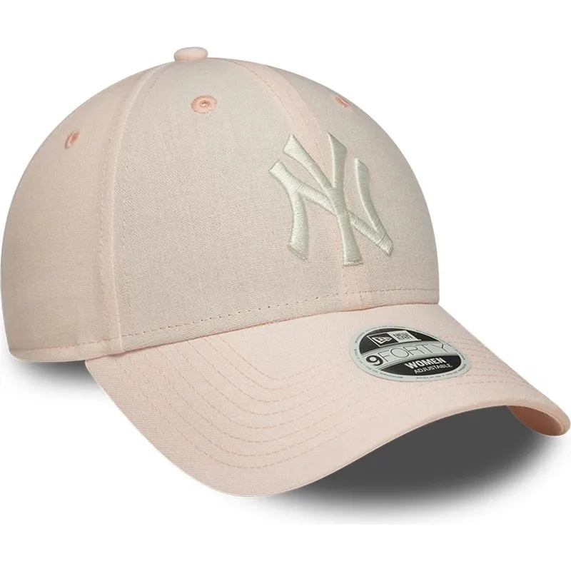 cepur-izliekta-roza-regulejams-9forty-linen-no-new-york-yankees-mlb-no-new-era