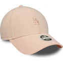 new-era-curved-brim-women-pink-logo-9forty-mini-cord-los-angeles-dodgers-mlb-pink-adjustable-cap