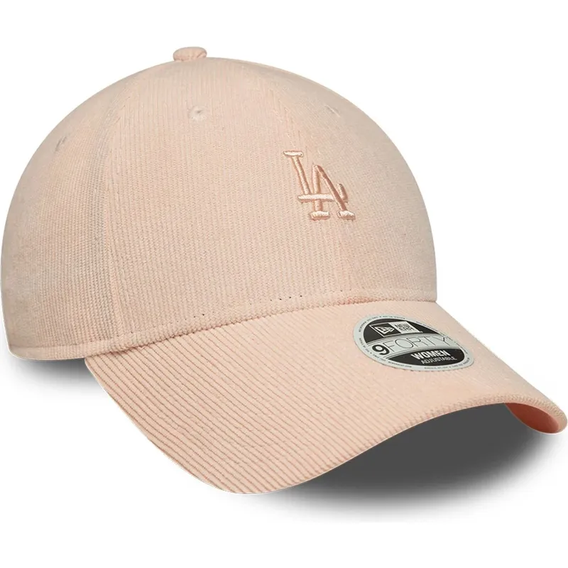 rozowa-regulowana-czapka-z-zakrzywionym-daszkiem-z-rozowym-logo-dla-kobiet-9forty-mini-cord-los-angeles-dodgers-mlb-new-era