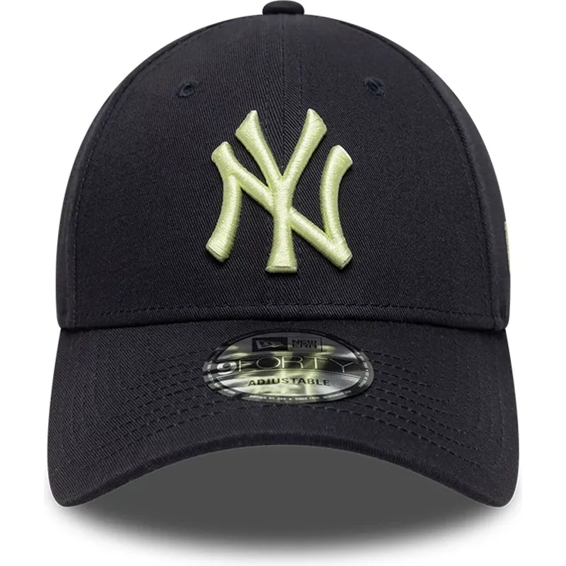 gorra-curva-azul-marino-ajustable-con-logo-amarillo-9forty-league-essential-de-new-york-yankees-mlb-de-new-era